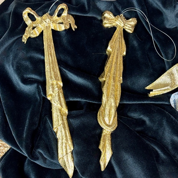 🎄SALE Elegant Gold Bow Ornaments, Crystal Glitter Victorian, Christmas - Picture 3 of 11